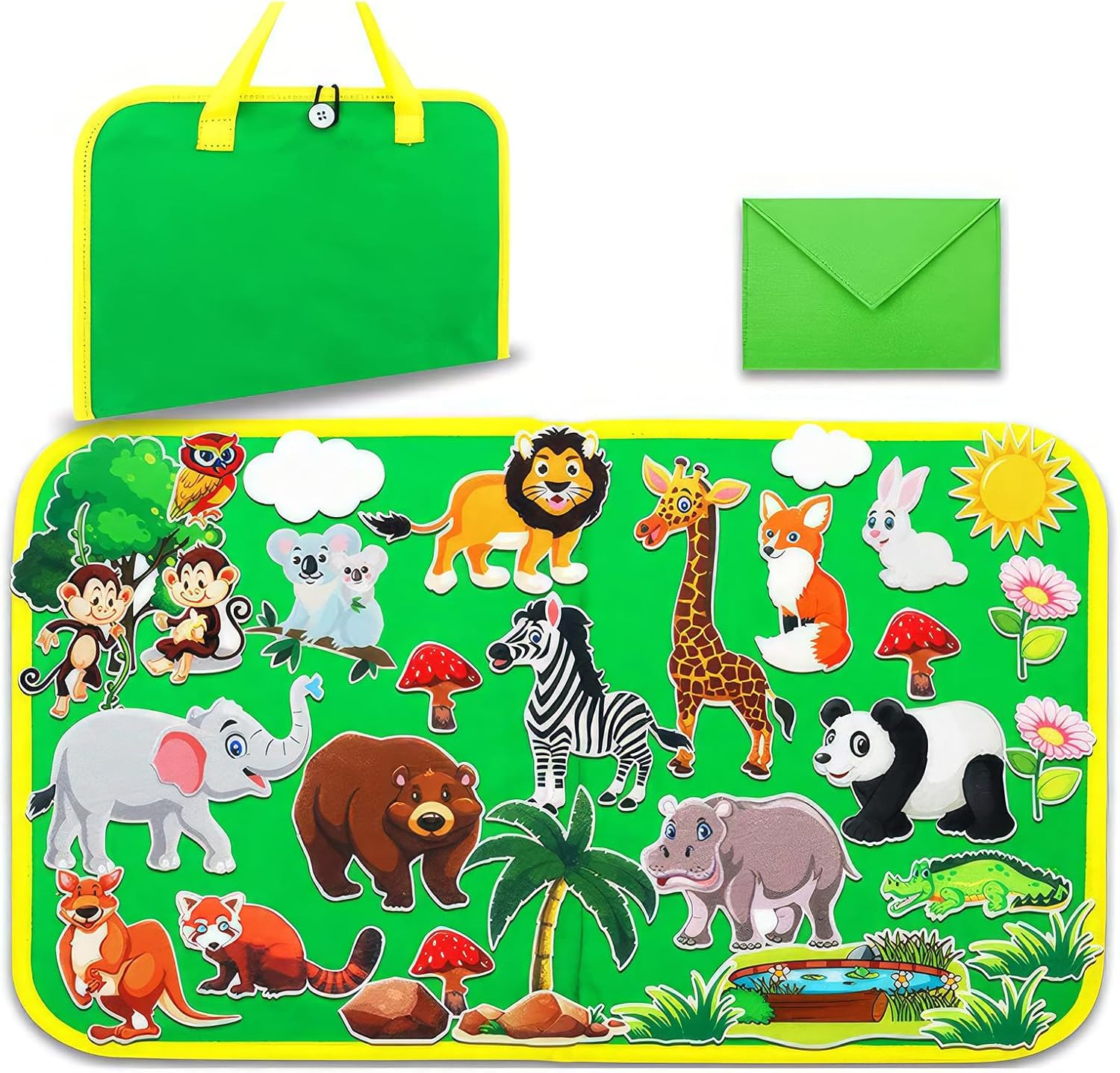 Zoo Animals Fuzzy Felt, Funny Animals Fuzzy Felt for 2 Year Olds Suitable Educational Centers Animal Themed Parties Preschools Petting Zoos Home Play Areas Museums