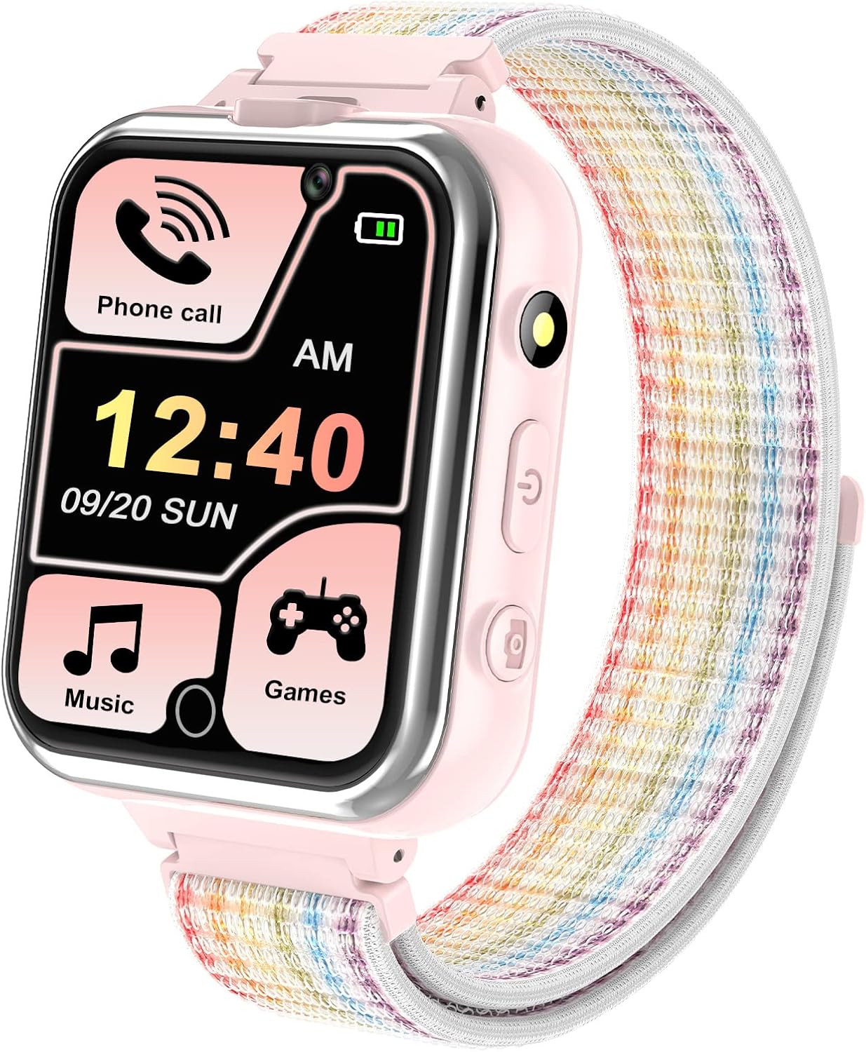 PTHTECHUS Kids Music Smartwatch with Game - Boys & Girls HD Touch Screen Smart Watch Phone with Camera Games Pedometer Sports Watches Supplies Grade Student Back to School(X32 Pink)