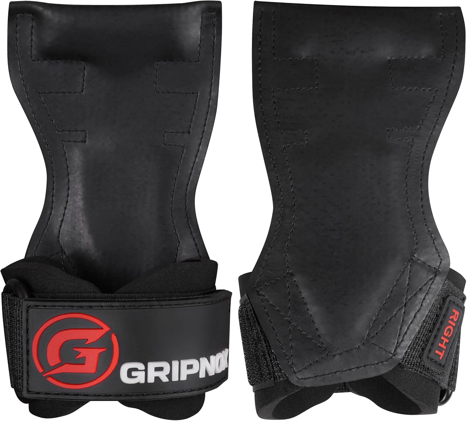 Premium Weight Lifting Grips & Straps for Deadlifts & Powerlifting – Anti-Slip Leather and Rubber Grip with Padded Wrist Wrap Support –