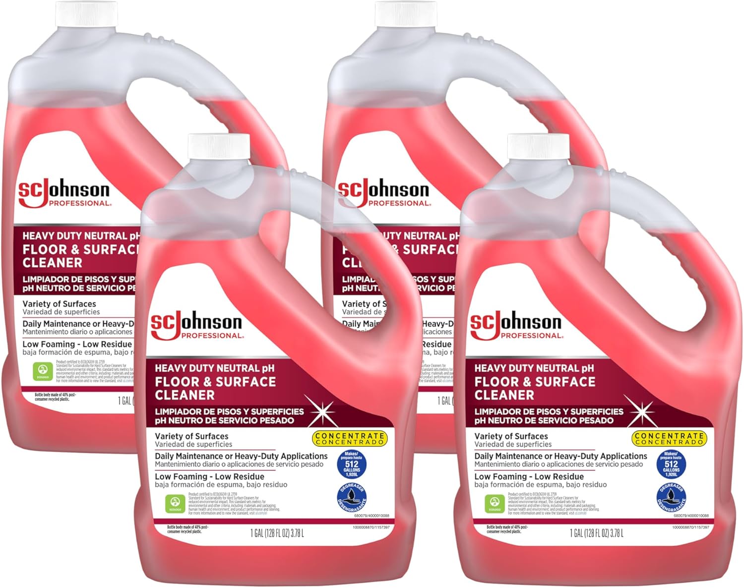 SC Johnson Professional Heavy Duty Neutral Floor & Surface Cleaner 1 Gallon, case of 4