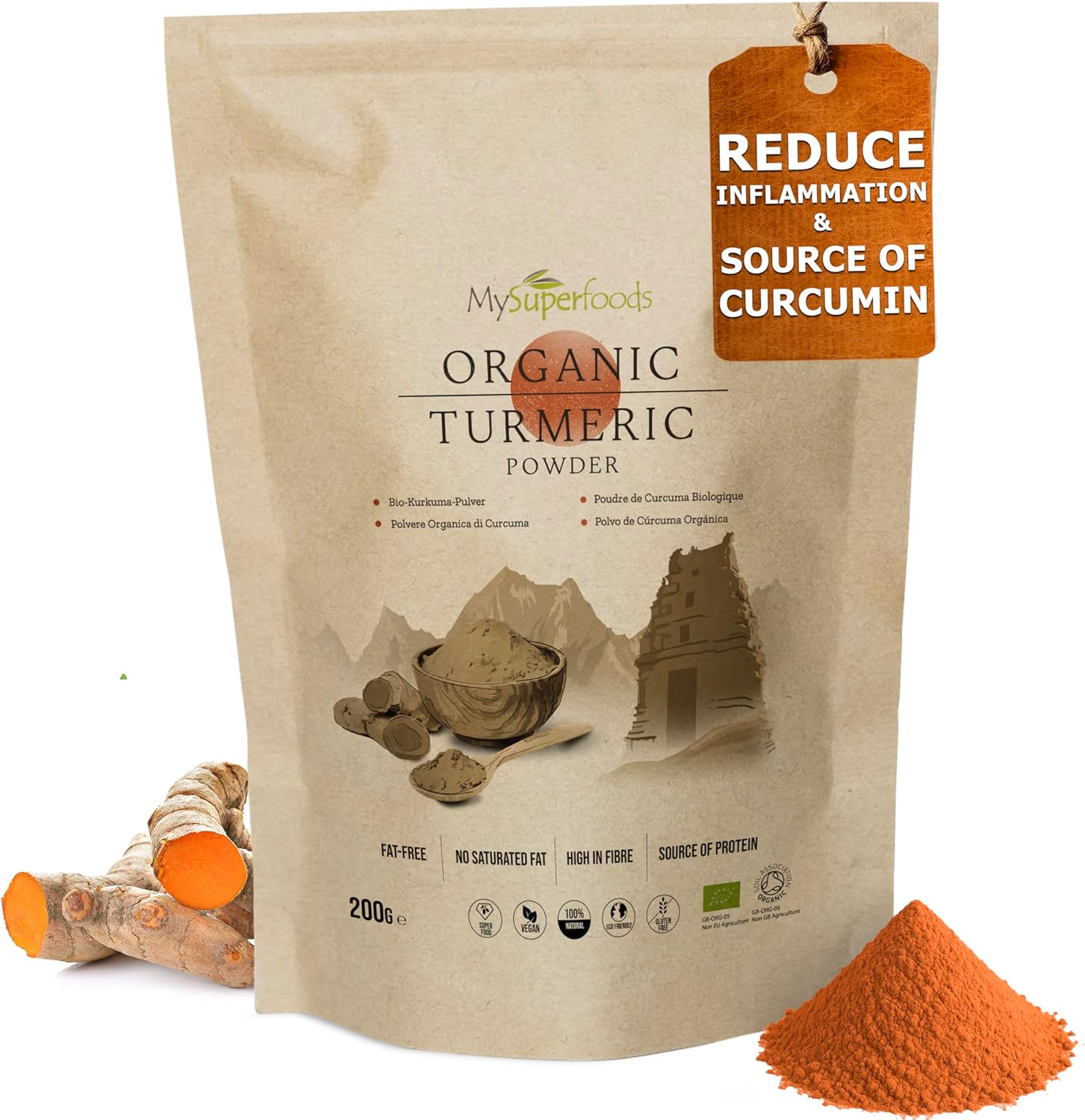 Turmeric Powder | Organic | 200g | Natural Source of Curcumin | MySuperfoods