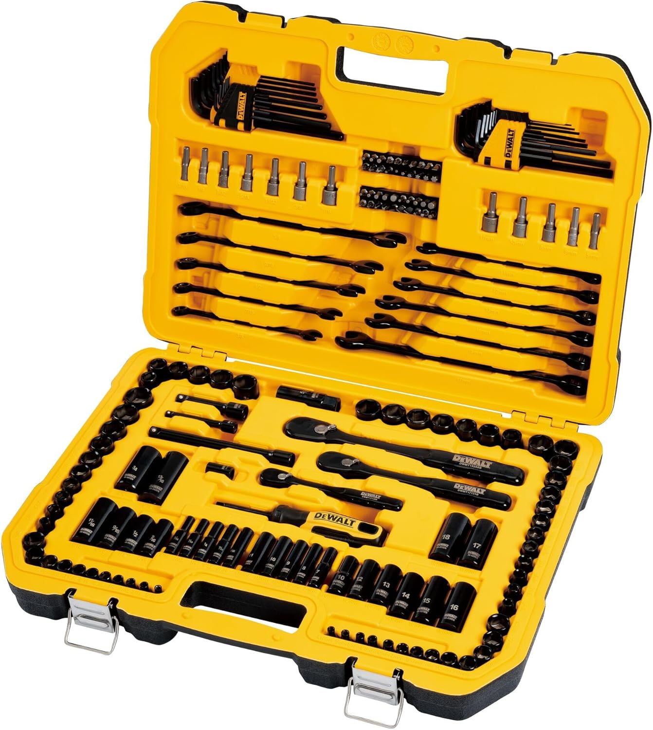 DEWALT Drive Socket Set for Mechanics, Black Chrome Polish, 184-Piece (DWMT45184)
