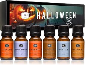 P&J Fragrance Oil Halloween Set | Autumn Wreath, Pumpkin Pie, Candy Corn, Marshmallow, Night Air, and Caramel Corn Candle Freshie Scents for Candle Making, Soap Making Supplies
