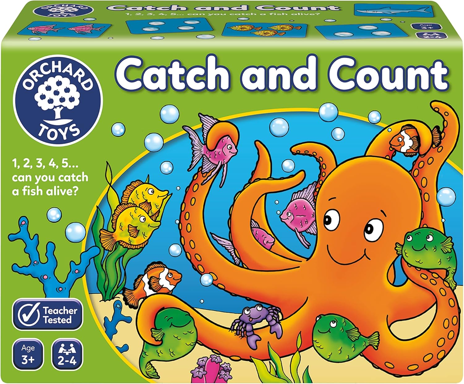 Orchard Toys Catch and Count Game, Practise Counting, A Fun Number and Counting Game for Children Age 3+, Educational Game Toy