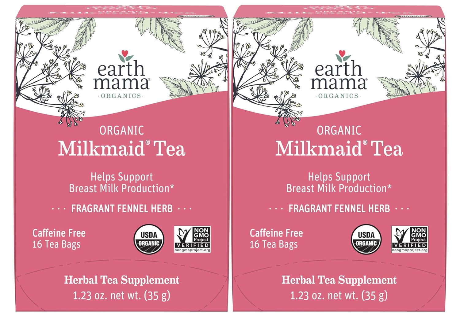 Earth Mama Organic Milkmaid® Tea | Lactation Support Herbal Tea | Breastfeeding Essentials to Support Breastmilk Production | 32 Teabags | Caffeine Free & Non-GMO