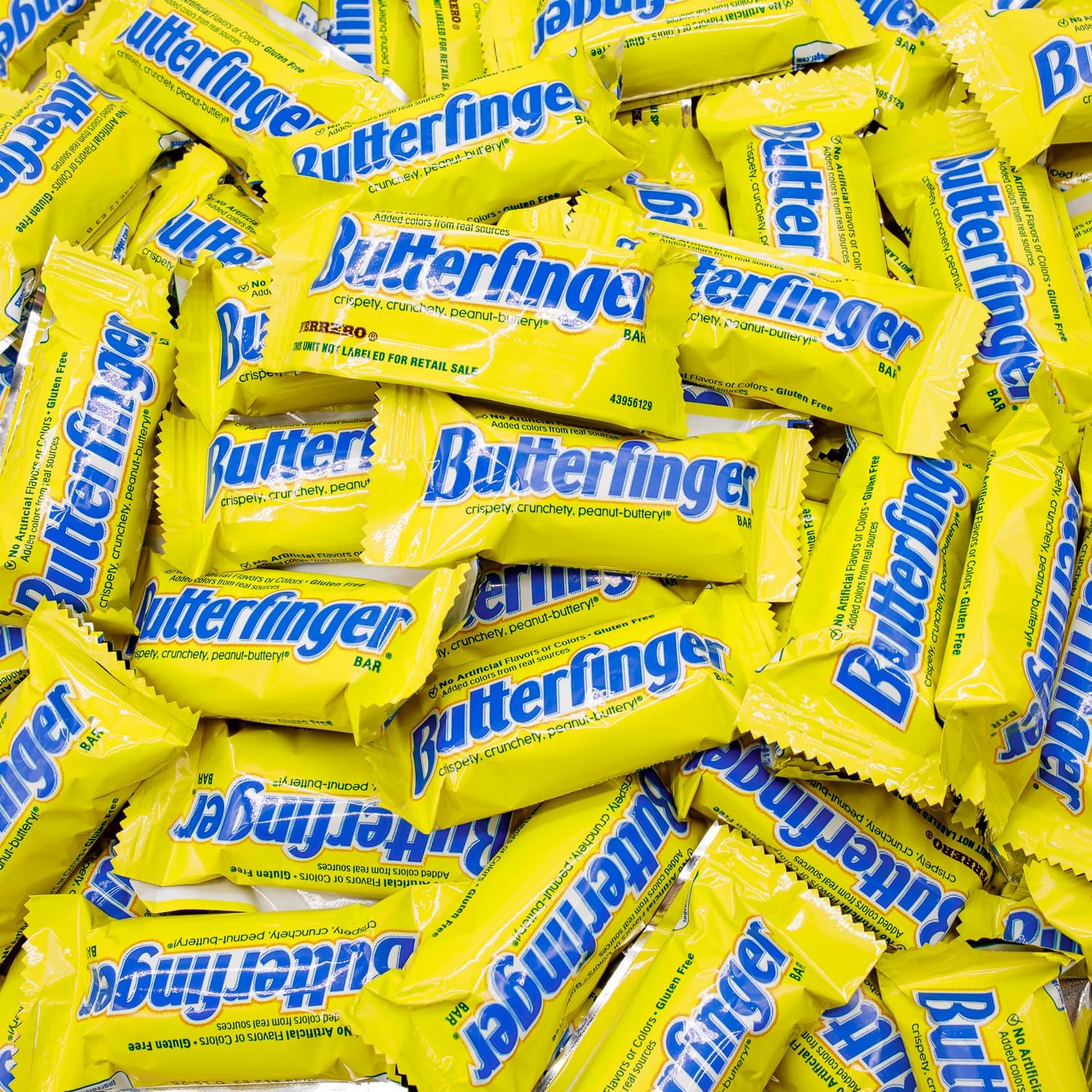 Butterfinger Candy Bars 1 lb – Anti Melt Pack, Crunchy Peanut Center, Chocolatey Shell, Individually Wrapped, Bulk Resealable Bag, Fun Size