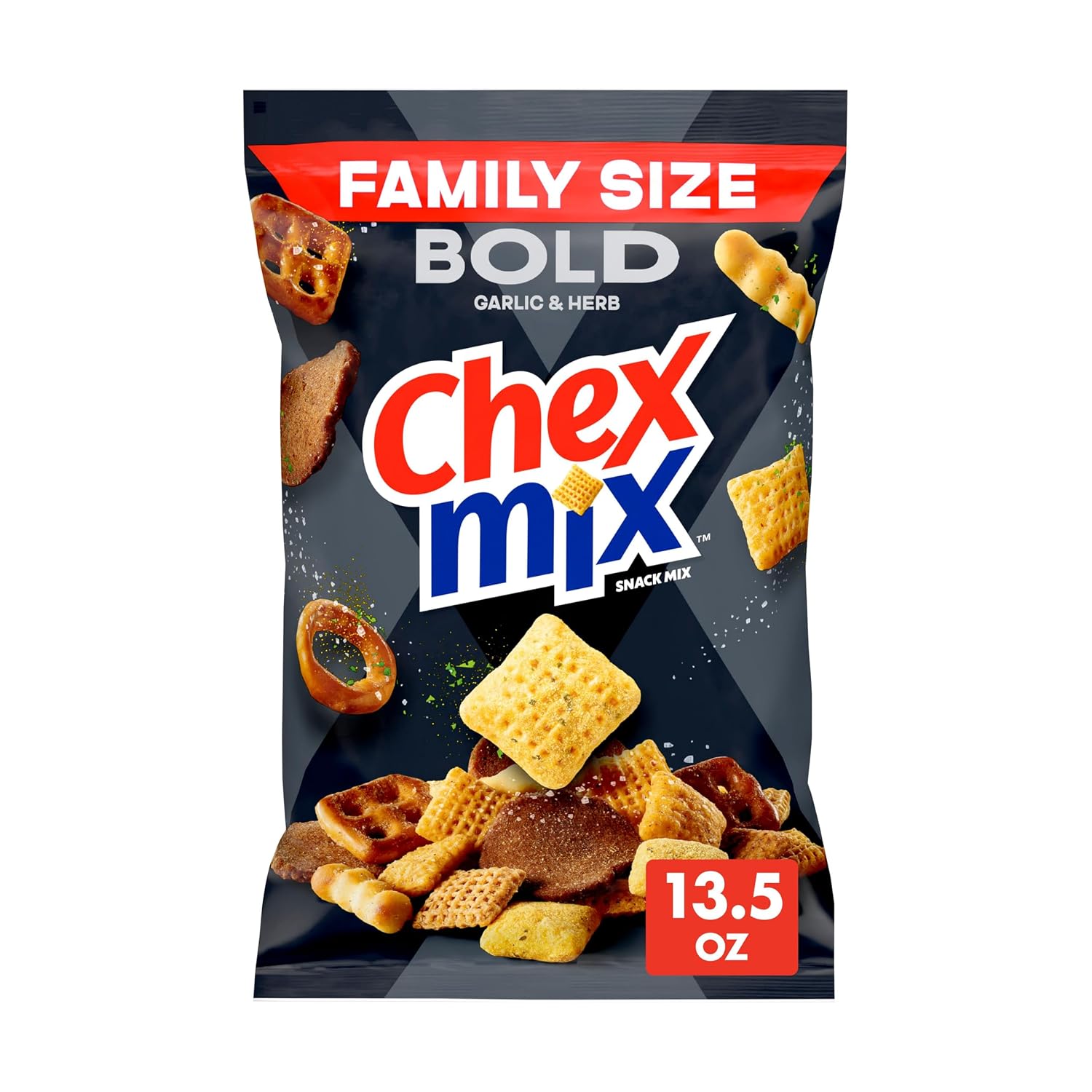 Chex Mix Bold Garlic & Herb Snack Mix, Family Size, 13.5 oz