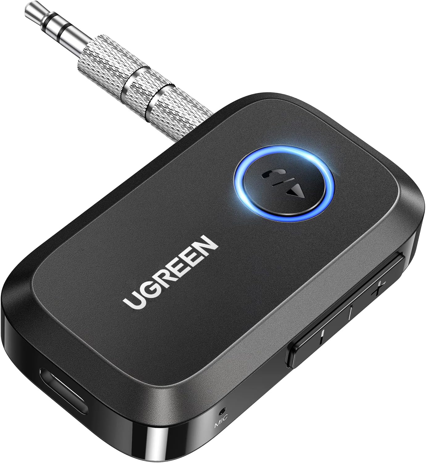 UGREEN AUX Bluetooth 5.4 Adapter for Car, Bluetooth Receiver for Car/Home Stereo/Speaker/Wired Headphones, Bluetooth Car Receiver AUX, Handsfree Call, Dual Device Connection, 15 Hour Playtime