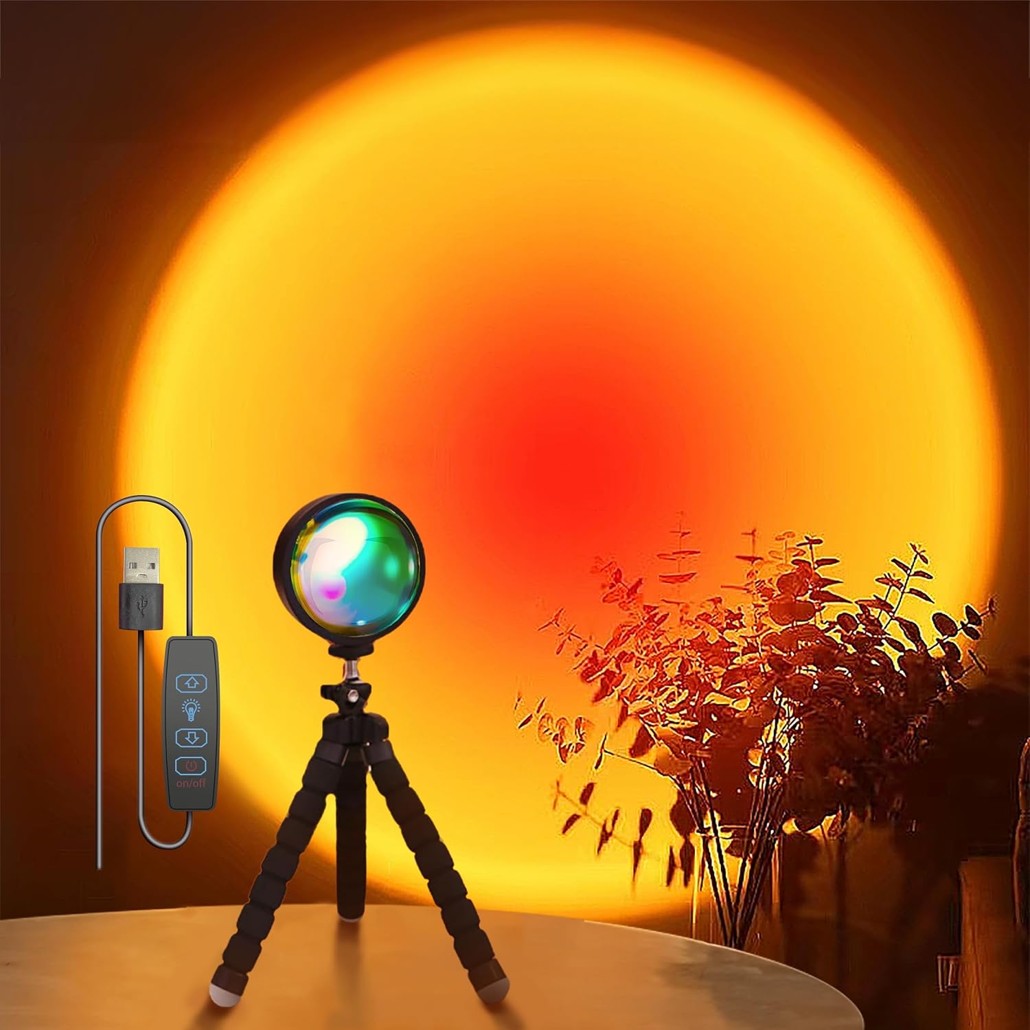 QUIGO Sunset Lamp Projection Led Lights for Bedroom Night Light Sun/Sunrise/Sunlight Lamp Mood Light 10W Room Decor Gifts for Women