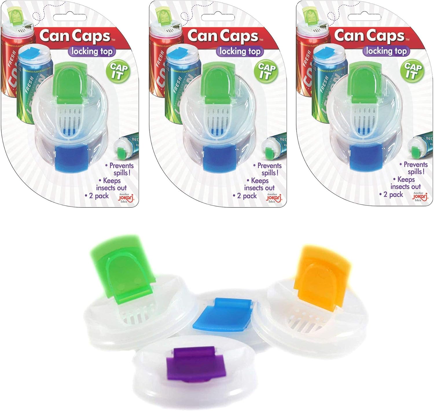 Soda Can Covers 3 Pack (12 pieces) for Carbonated Water or Soft Drink. Best Beer Cans Cover. Easy Clip on Caps Lid Seal Opening for a Fresher Drinking Experience BPA Free | Sodas or Soft Drink - Beer, Fresher Drinking Experience BPA Free, by Jokari, Keep Your Soda Fresh Can Lids