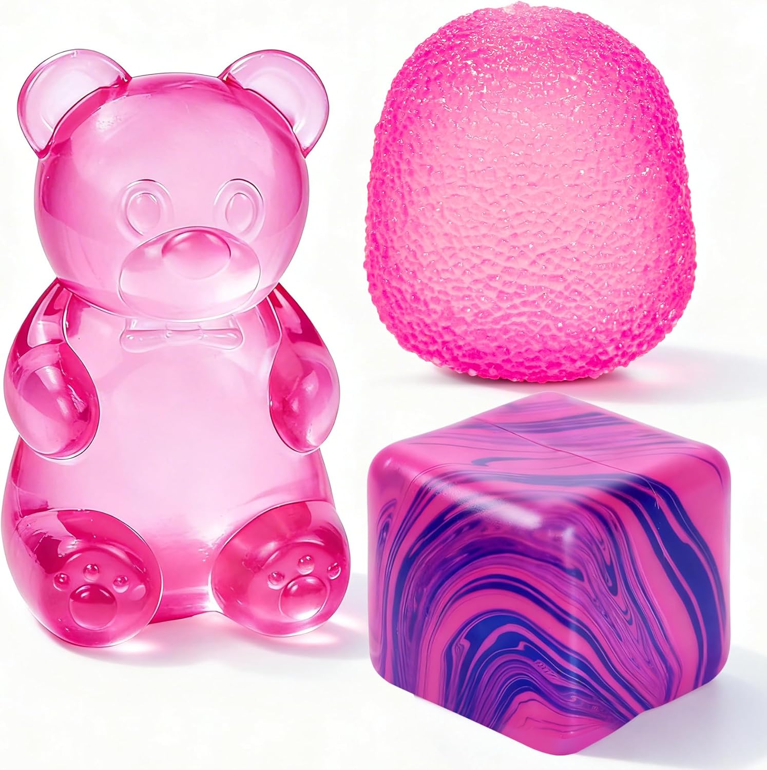 3Pcs Taba Squishies Fidget Toys, Stress Balls for Kids and Adults, Squishies Stress Cube, Sensory Toys for Kids with Autism, Fidgets for Classroom Prize, Birthday Gifts Party Favors(Random Color)