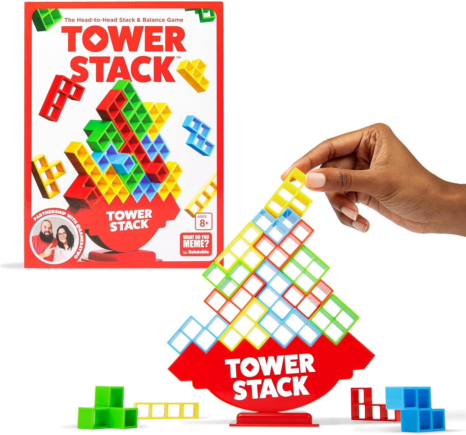 What Do You Meme? Tower Stack - Head to Head Stacking Game by Relatable, Games for Kids 8+, Board Games for Family Night, Great Easter Basket Stuffers for Kids