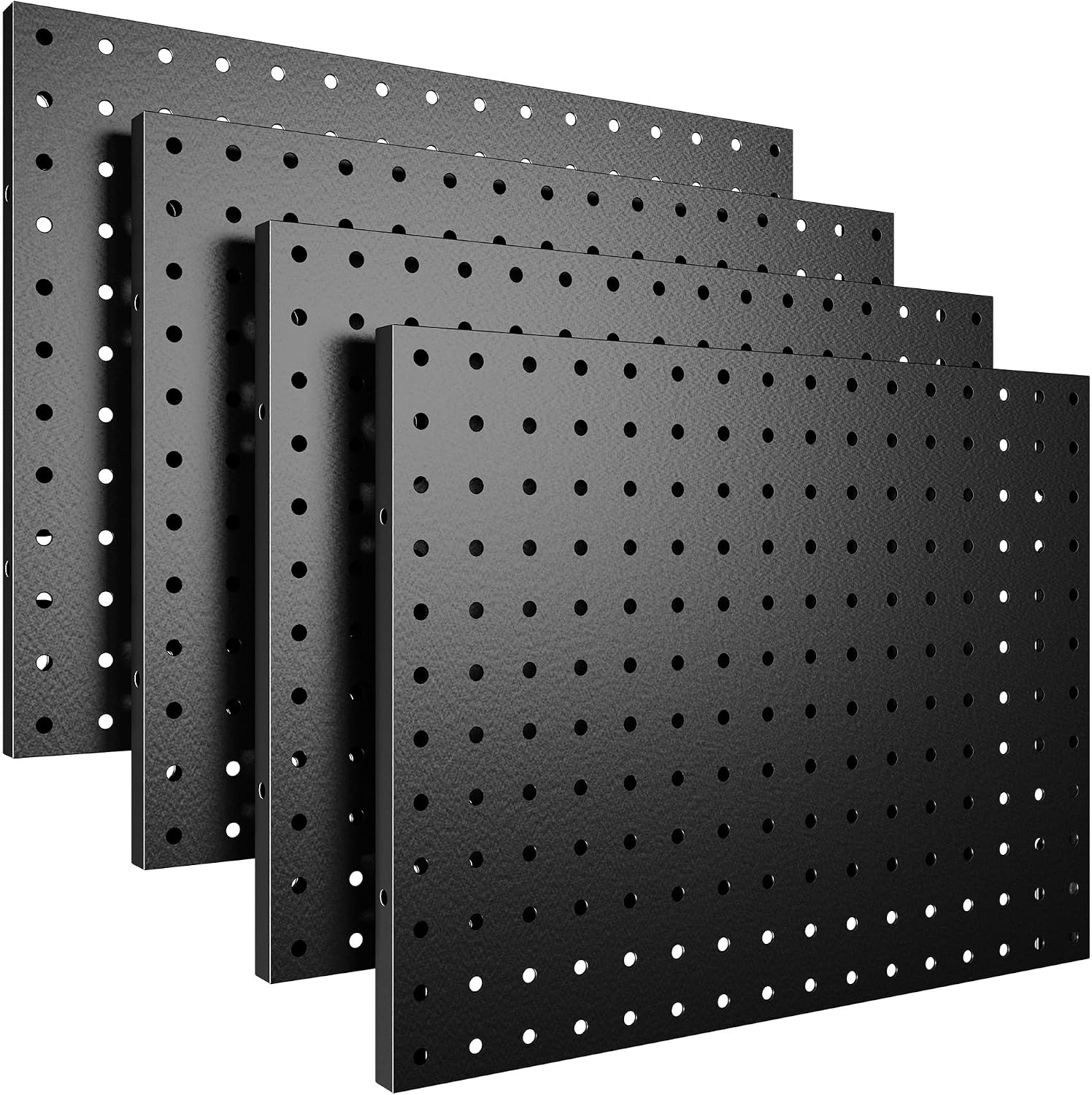 Spampur Peg Board, 4 Pack Metal Pegboard Panels Black Boards Wall Organizer