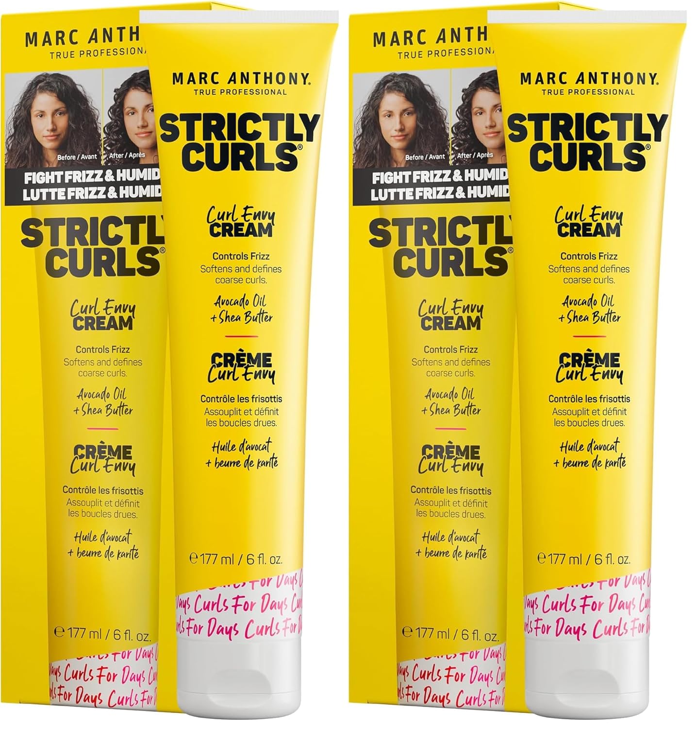 Marc Anthony Curl Defining Styling Cream for Curly Hair,Strictly Curls-Moisturizing Hair Defining Cream Softens&Detangles Coarse,Frizzy Curls with Shea Butter-Styling Product Reduces Frizz,(Pack of 2)
