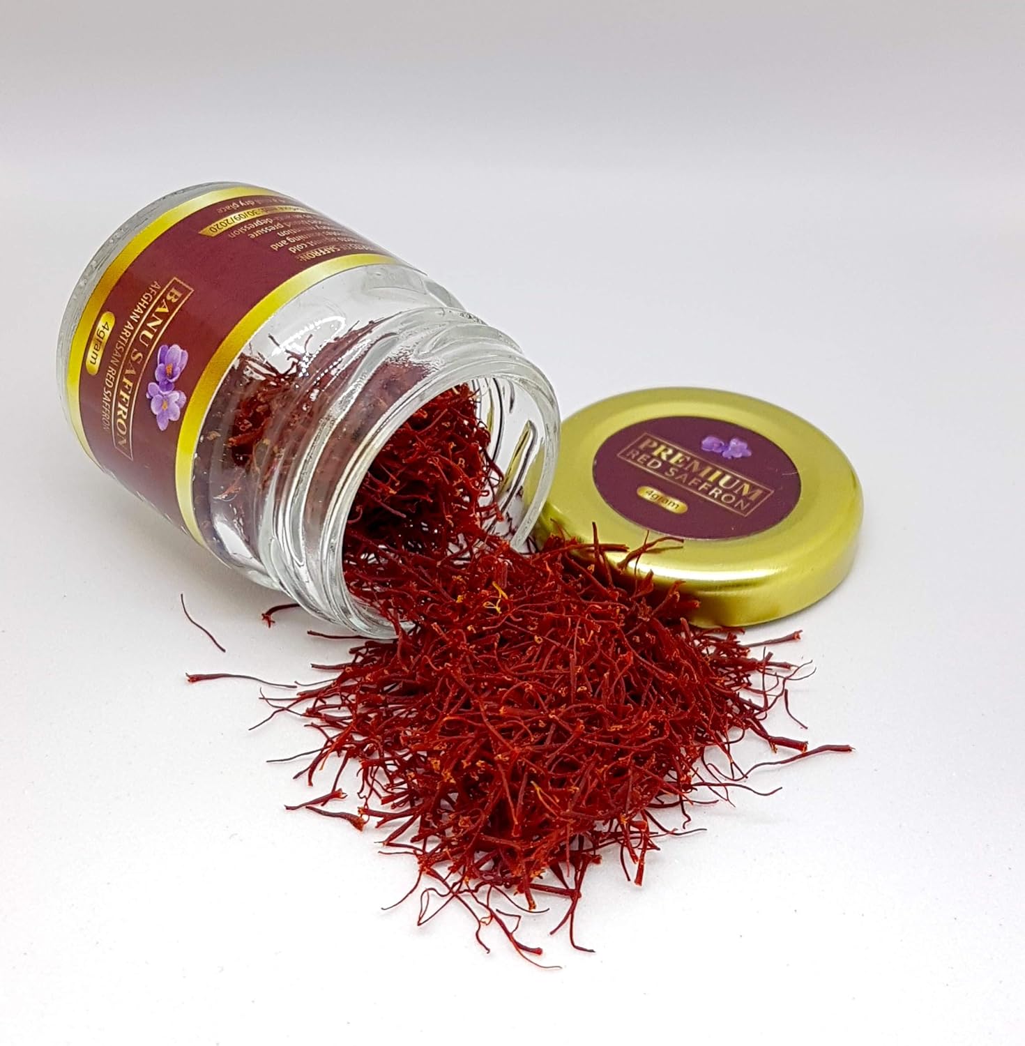 Organic Saffron - Award Winning Grade A all Red Organic Saffron Threads by Banu Saffron - 2 Grams (0.07 oz)