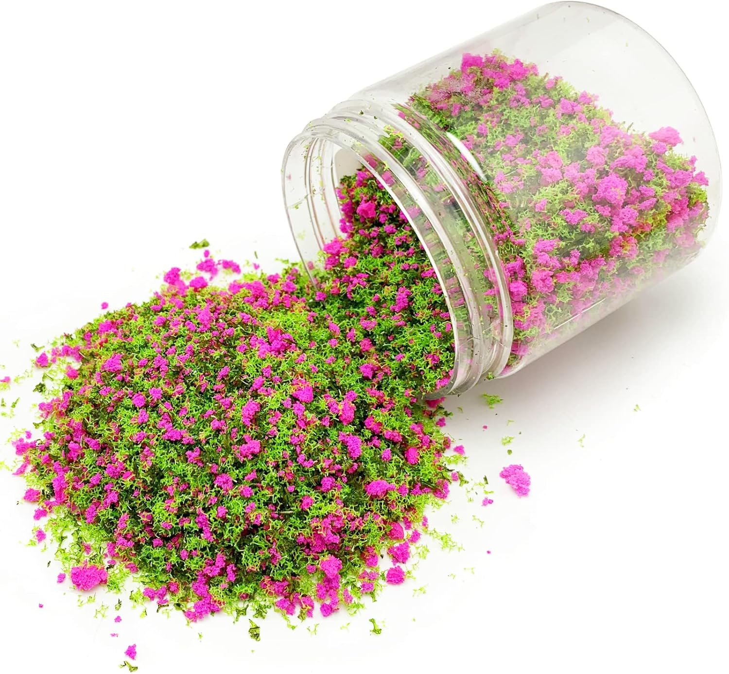 Miniature Flower Grass Cluster Tufts Material Colorful for DIY Mini Dollhouse Fairy Garden Tree Railway Simulated Static Scenery Micro Landscape Model (Rose)