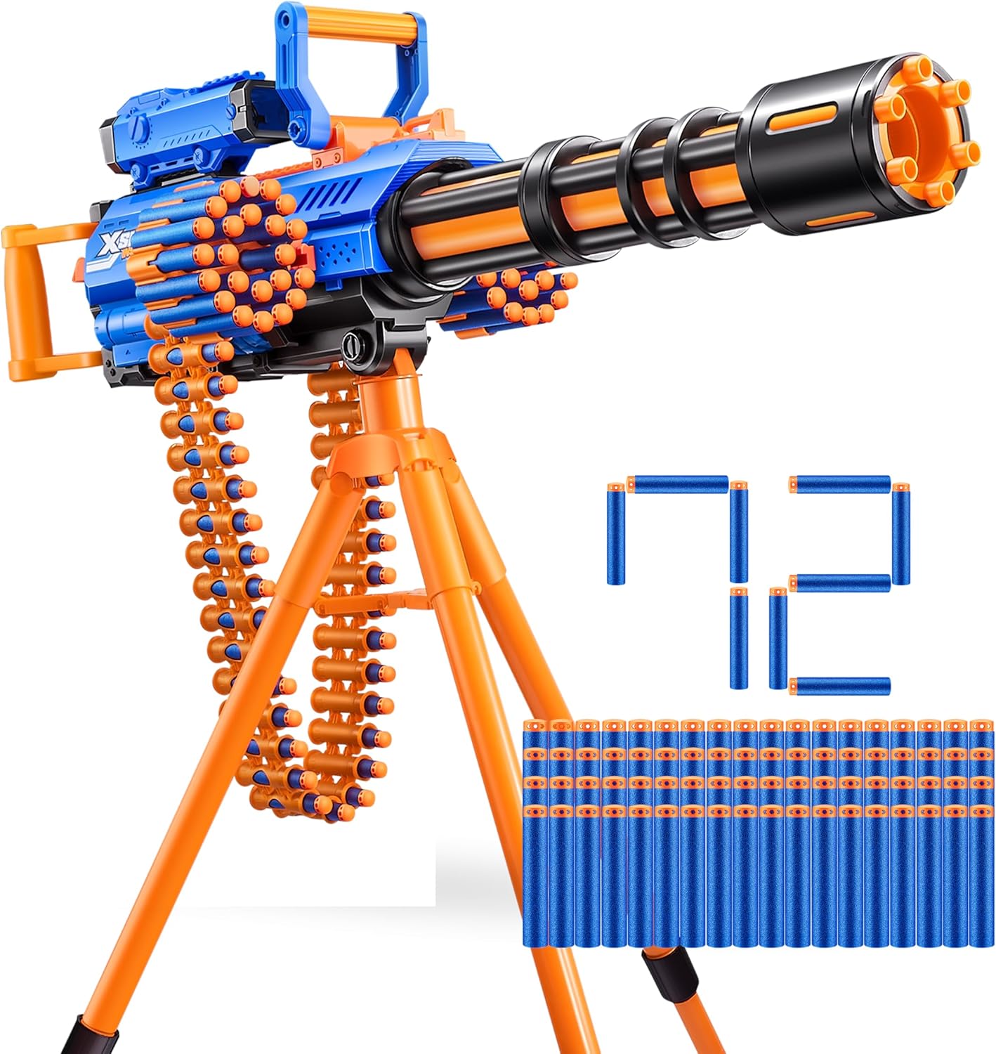 X-Shot Insanity Motorized Rage Fire by ZURU 72 Darts, Air Pocket Technology Darts, Dart Storage, Blasting Power, Auto Feeding Belt, Tripod & Scope, Outdoor Toy for Boys, Girls, Teens, Adults