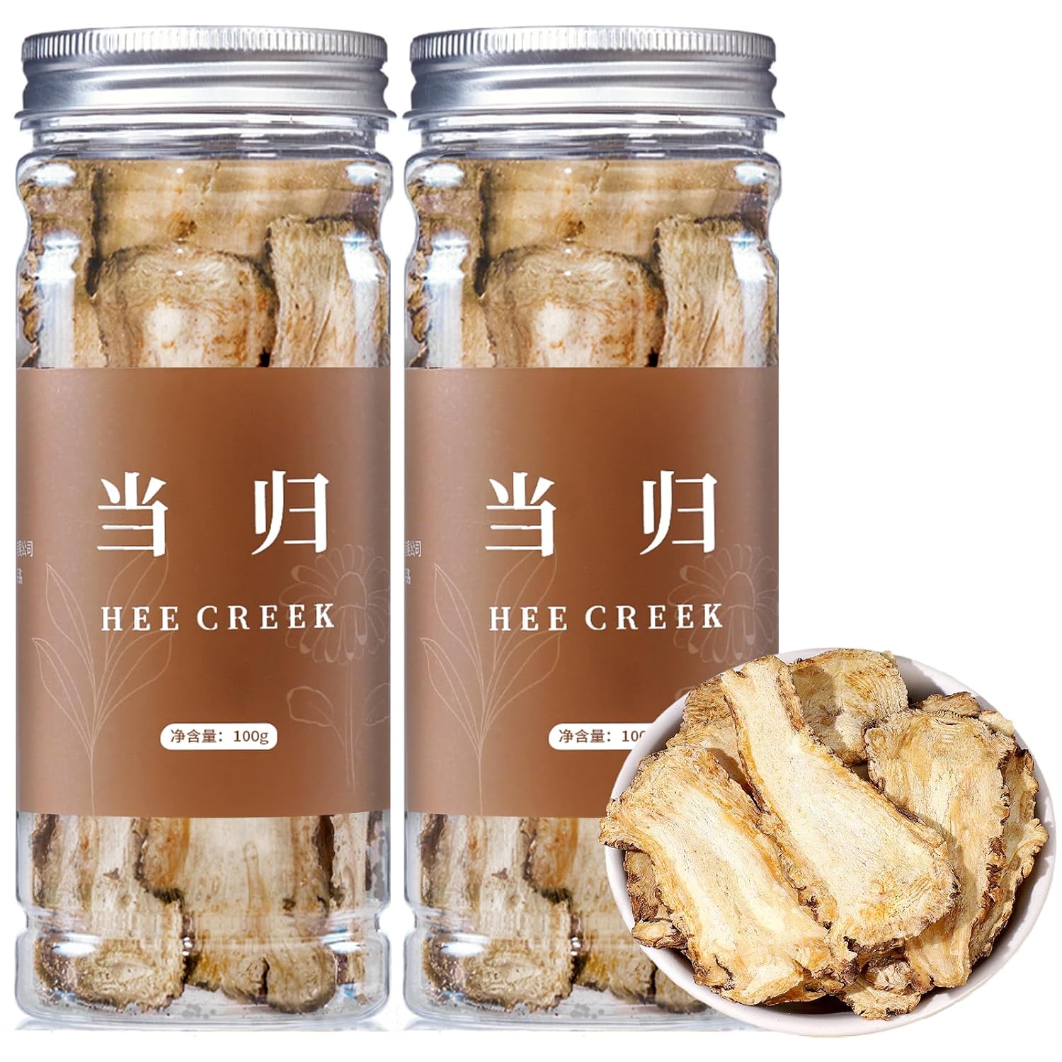 Hee Creek Large Angelica Root Slices 7.05oz/200g Dang Gui Tea Chinese Dried Angelica Sinensis Dong Quai Natural Herbal Tea for a Radiant Complexion, Support Women’s Wellness 当归 當歸 痛经活血