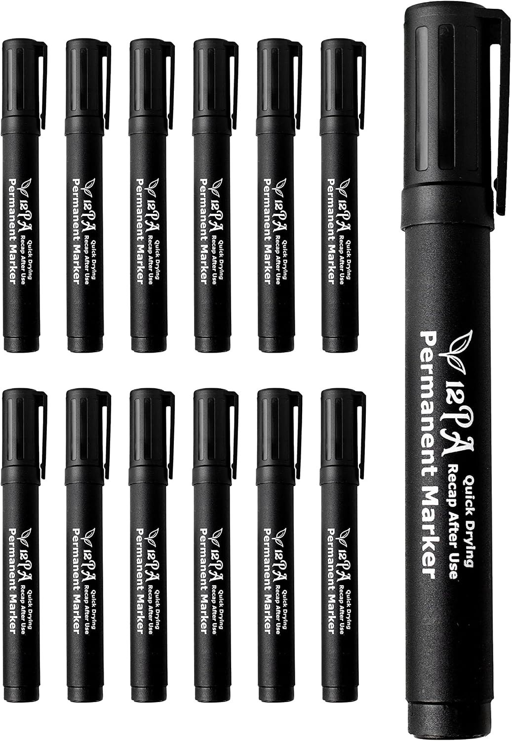 12PA 12 Black | Permanent Marker Pens | Thick Bullet Tip | Permanent Markers | Permanent Marker for Plastic, metal marker, Garden Marker Pen (12 Black Marker Pen)