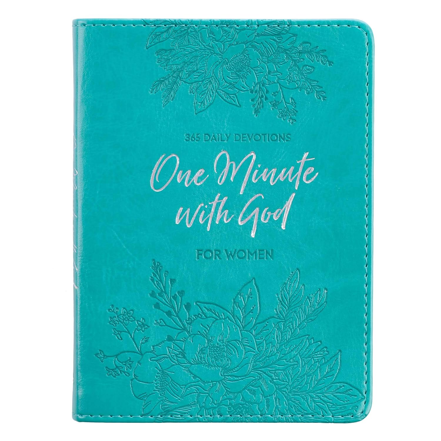One-Minute With God For Women 365 Daily Devotions for Refreshment and Encouragement Teal Faux Leather Flexcover Gift Book Devotional w/Ribbon Marker