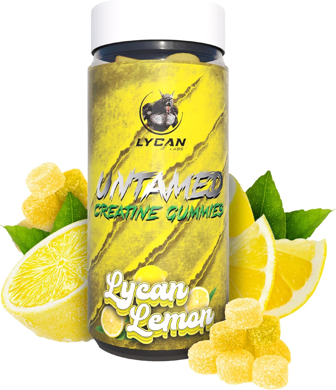 Untamed Creatine Gummies | 3000mg Monohydrate per Serving, Lemon Flavour, 90 Gummies for Endurance, Performance, Recovery, Muscle Growth & Strength | Pre-Workout | Post-Workout | Gym Supplement