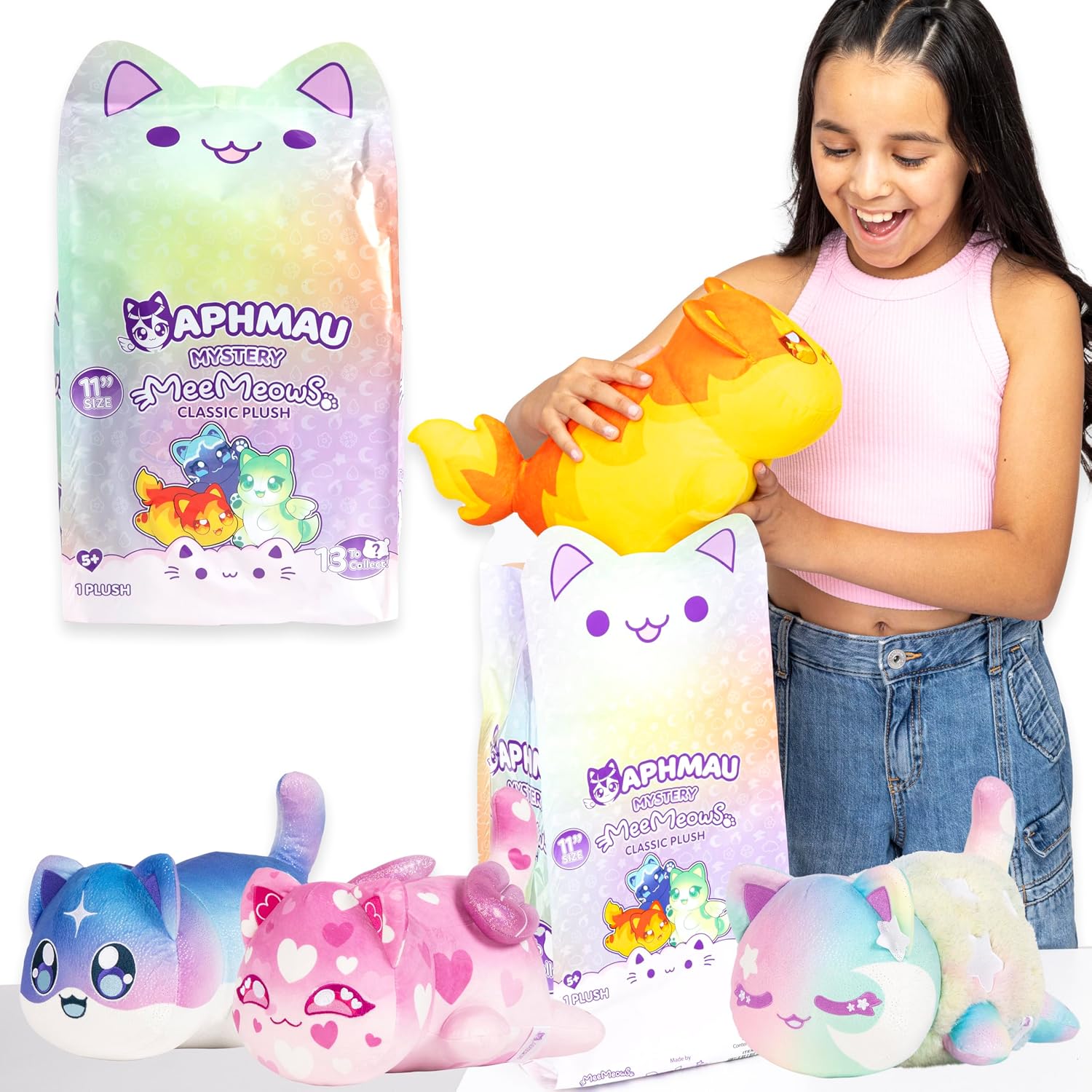 Aphmau MeeMeows 11” Classic Mystery Plush, Elemental, YouTube Minecraft Gaming Channel, Aphmau Plush Mystery Box, Blind Box, 1 of 13 Possible Elemental MeeMeows, Official Aphmau Merch