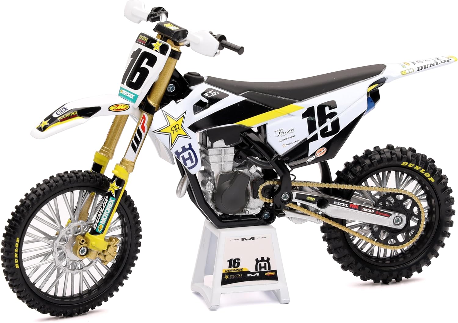 NewRay New Ray-Moto Cross Husqvarna FC 450 2020 Team Zach Osborne No. 16-Children's Scale Model Vehicle Reproduction, Metal, Multicolored