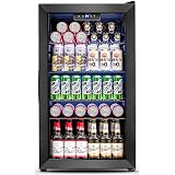 3.2 Cu.Ft Mini Fridge with Glass Door - 126 Can Beverage Refrigerator Cooler for Drink Beer Wine Soda, Small Fridge for Bedroom Office Bar Dorm, 4 Adjustable Shelves, Black