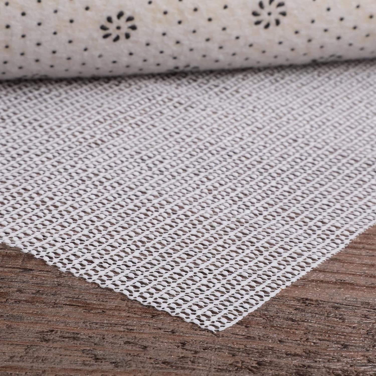 HuaJiao Multipurpose Anti Slip Rug Underlay, PVC Anti Slip Rug Pads 100x150 cm Non Slip Mat Carpet Grip Mat White Kitchen Drawer Shelf Liner Bathroom Waterproof Floor Mat for Home Office Cars