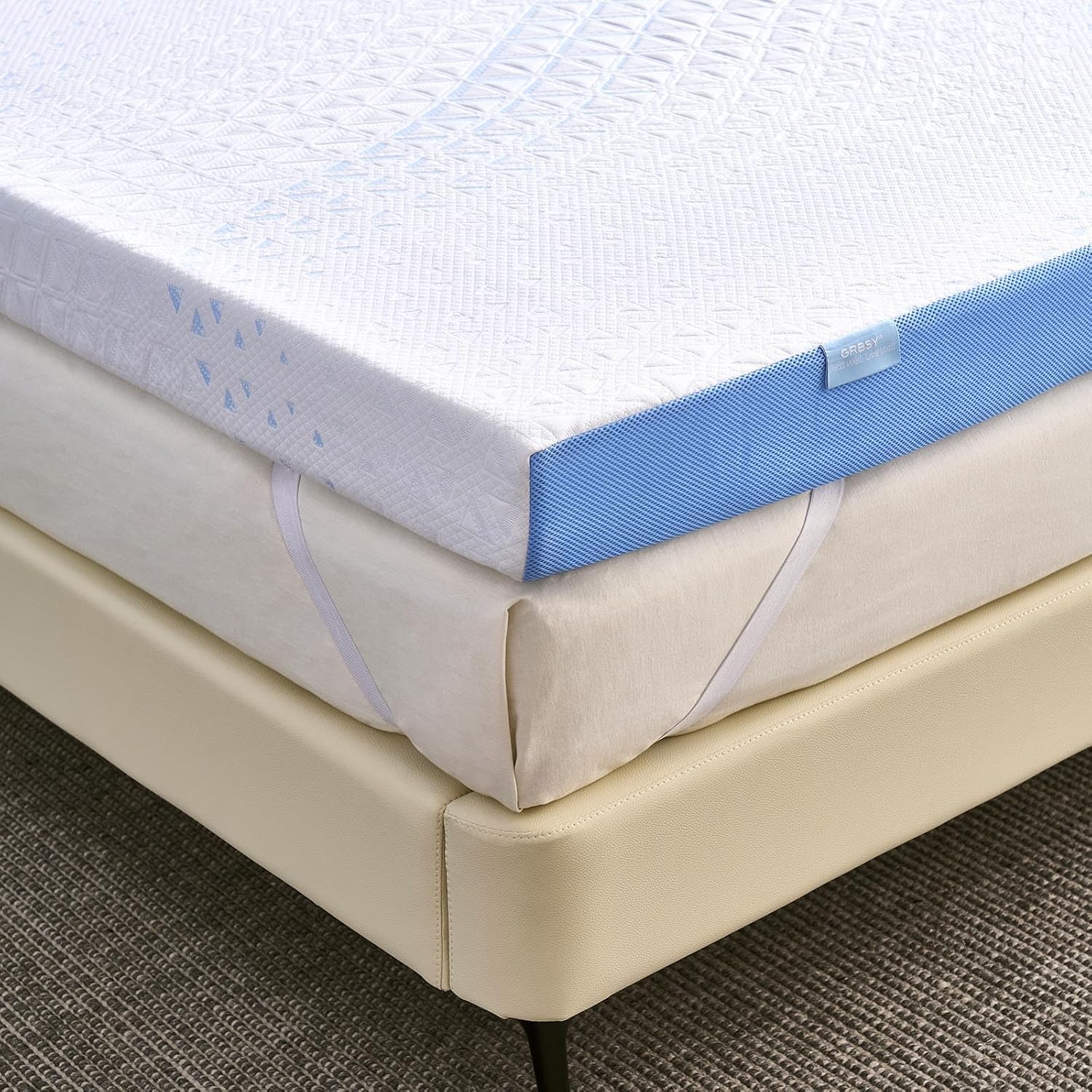 Grbsy Gel Memory Foam Mattress Topper Kingsize, Dual Layer Foam with Bamboo Charcoal, Pressure Relief, Cooling Washable Cover, OEKO-TEX and CertiPUR-US Certified, 3.3in Thick(59" x 6'6")