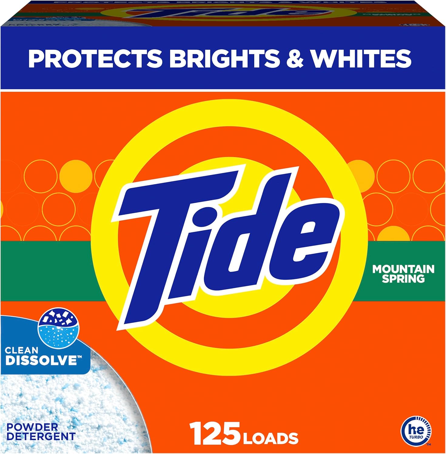 Tide Powder Laundry Detergent, Mountain Spring, 143 oz (Packaging May Vary)