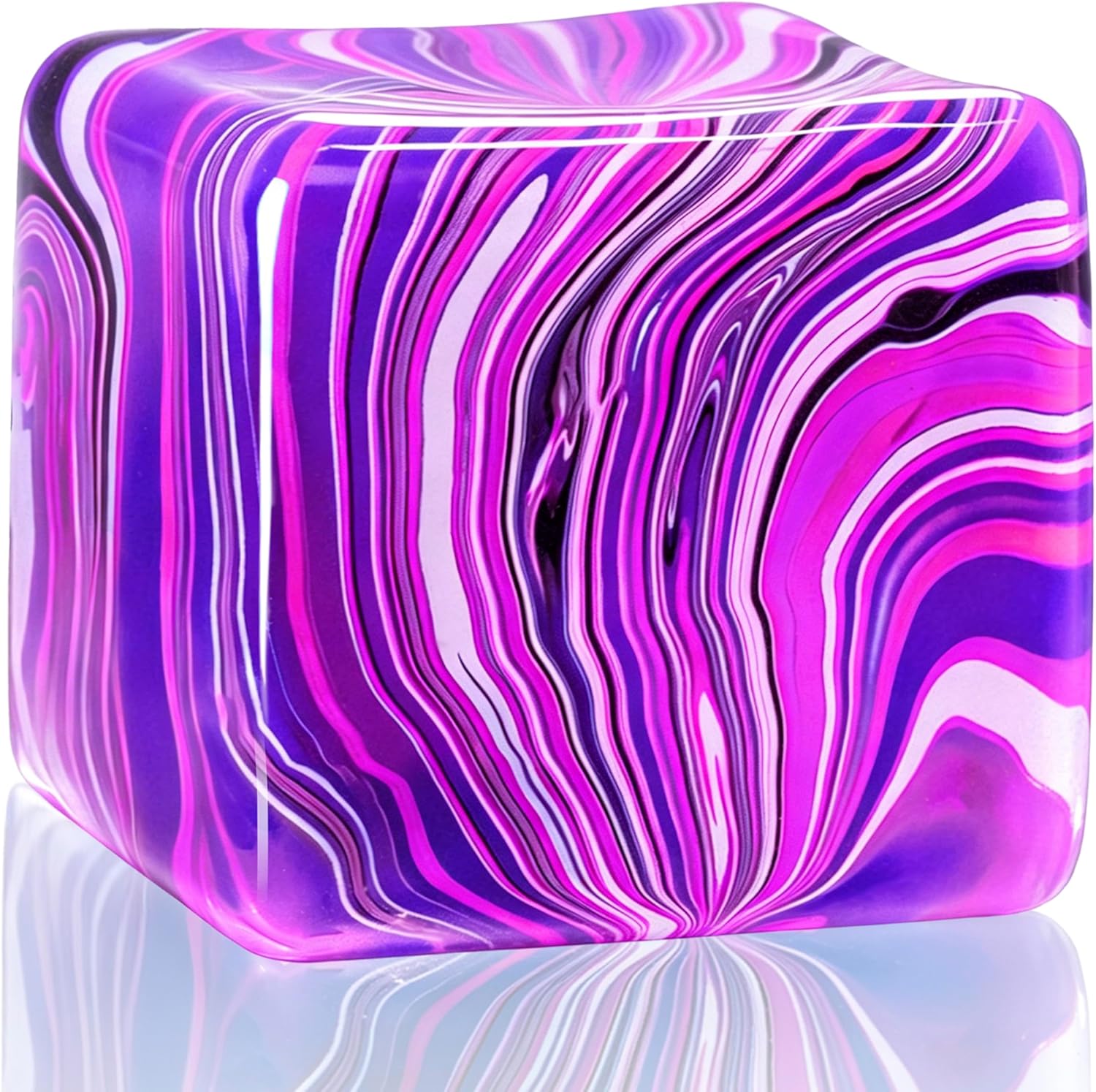 Squishy Sensory Squeeze Toys Stress Cube for Boys Girls, Gel Filled Stretchy Ice Cube Sugar Balls for Kids Adults, Slow Rising Stress Balls Fidget Toys Anxiety Relief for Autism, Ideal Gifts, Ages 3+