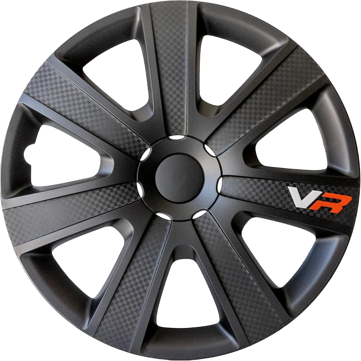 Alpena VR Carbon Vehicle Wheel Covers, Premium European-Made Rim Covers with 3-Step Retention System, Durable Hub Caps Fits Most Steel Wheels, Set of 4, 16 inch, Black