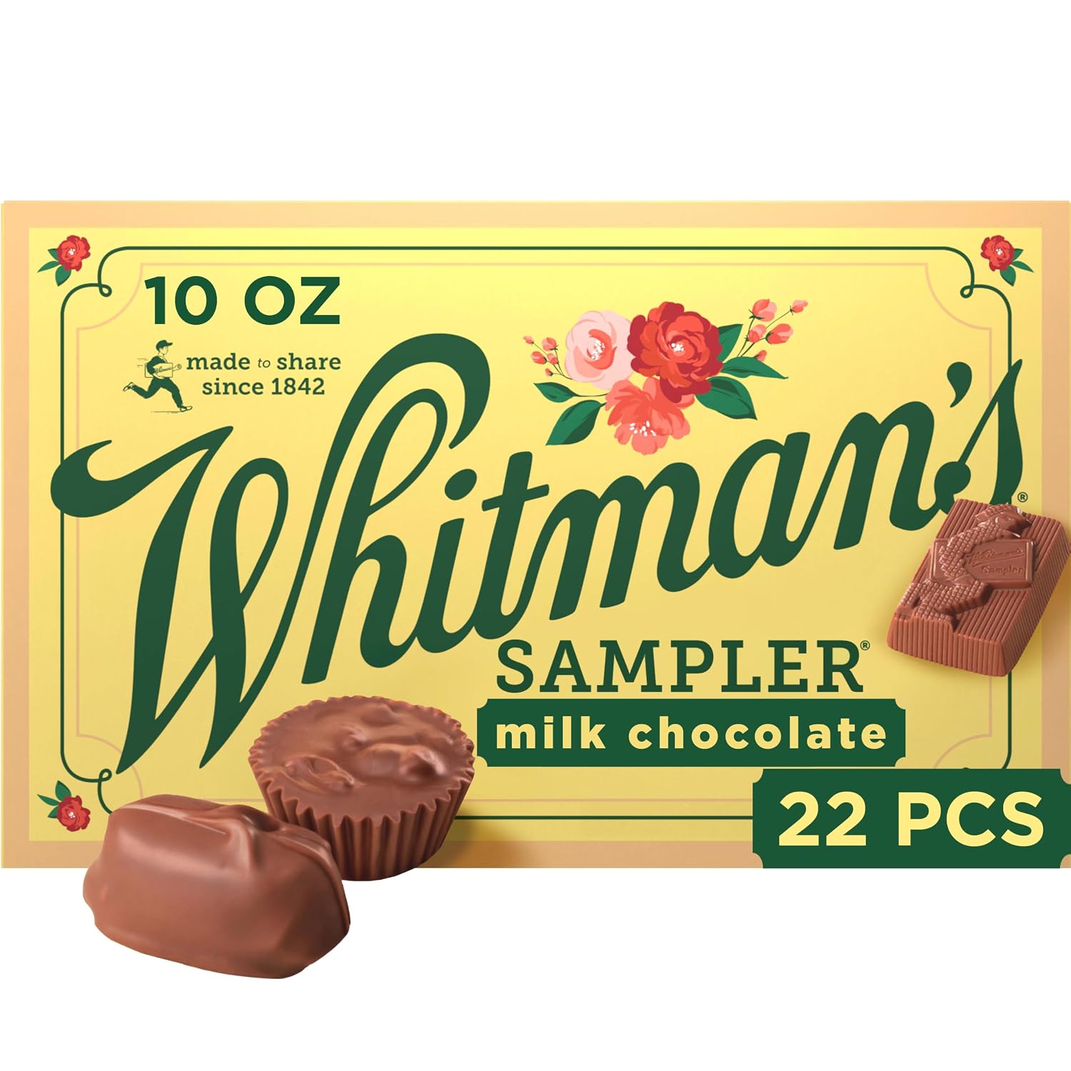 Whitman's Sampler Mother's Day Milk Chocolates Gift Box, 10 Ounce (22 Pieces)