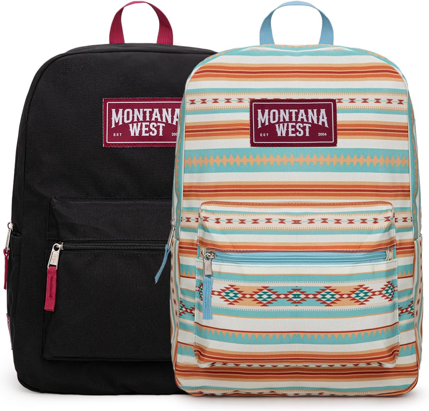Montana West 2 Pcs Everyday Backpacks for Women Men Lightweight College Bookbag Casual Daypack Backpack for Commute & Travel