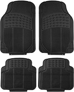 FH Group Automotive Floor Mats - Heavy-Duty Rubber, Universal Fit Full Set, ClimaProof, Trimmable For Most Cars, Sedan, SUV, Truck, Black