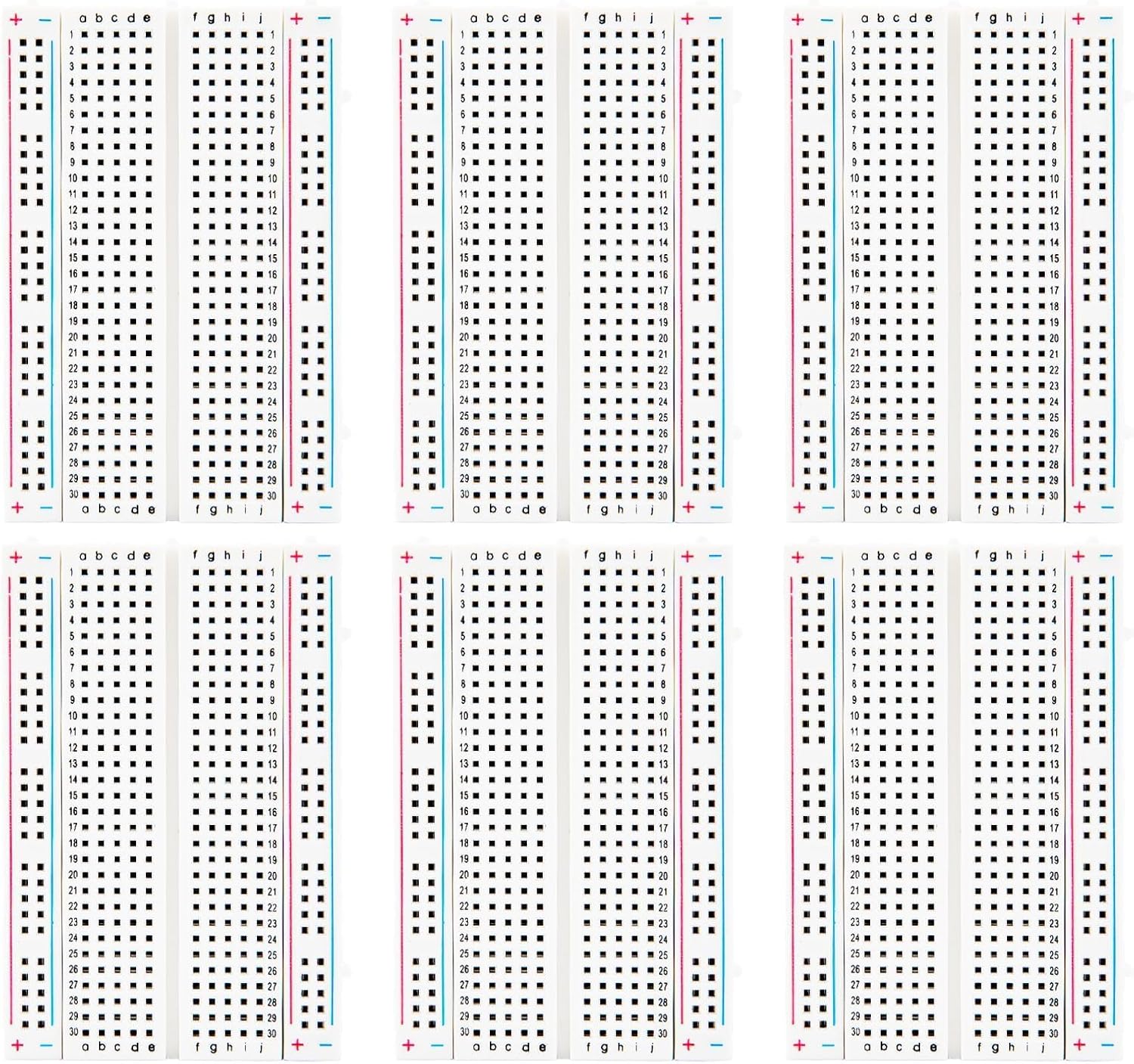ELEGOO 6PCS 400 Point Breadboard Kit Solderless Breadboards for Arduino Project Small Bread Board Electronics for Circuits PCB Prototype Board