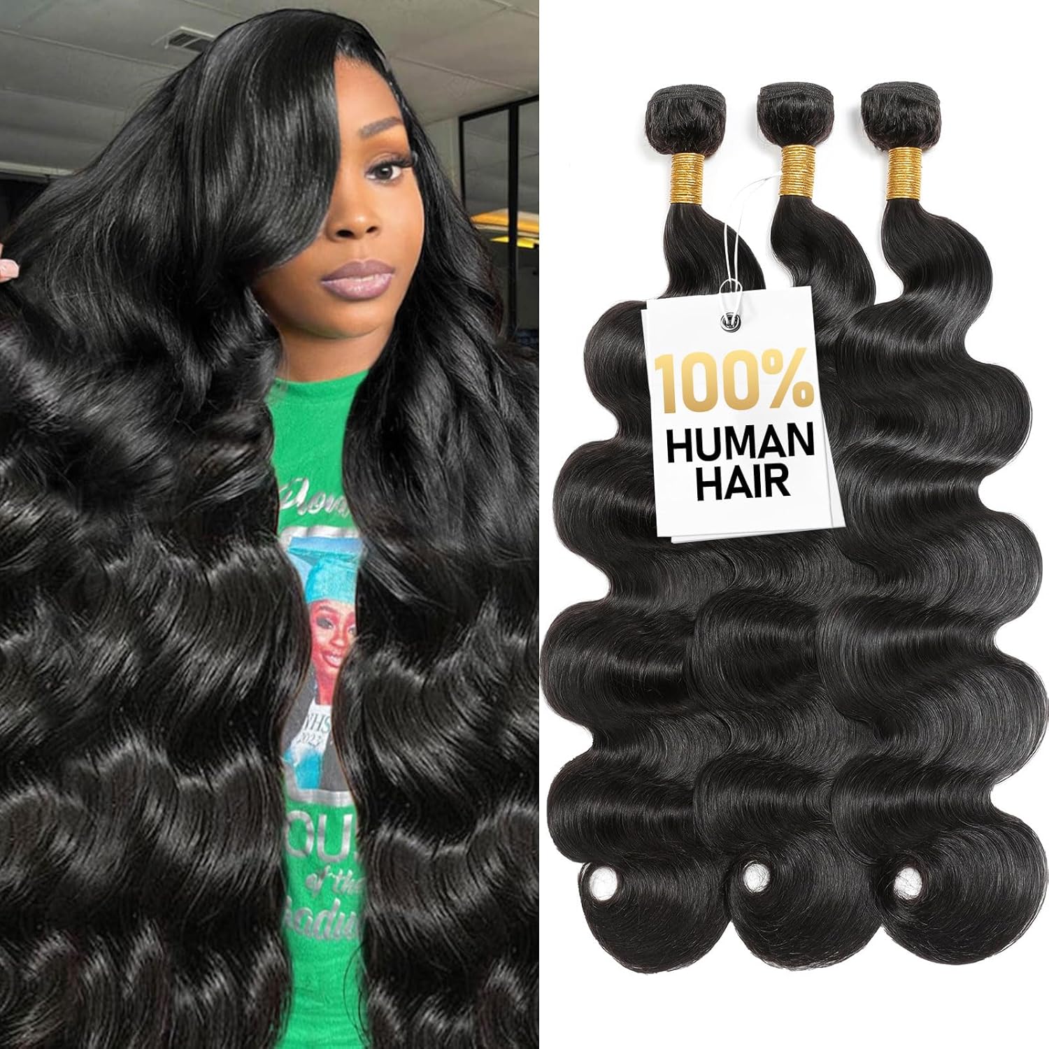 Brazilian Human Hair Bundles 18 20 22 Inch Body Wave 3 Bundles Human Hair 300gm 12A 100% Unprocessed Brazilian Virgin Bundle for Women