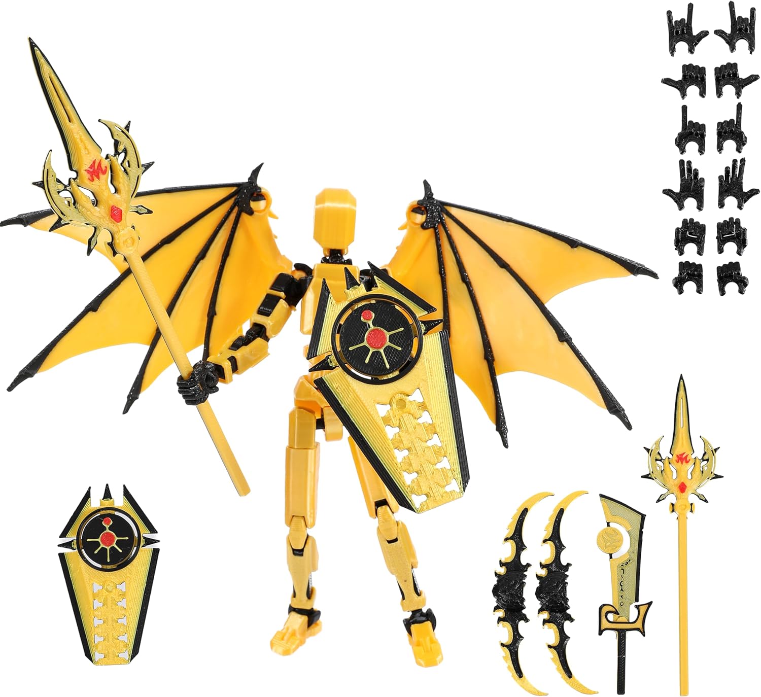 T13 Action Figure-Dummy 13 Titan 13 Toys-Titan 13 Action Figure Assembly Completed-3d Printed Action Figures Multi-Jointed Movable- 5.5 Inch T 13 Gifts Toys Desk Decoration （Yellow）