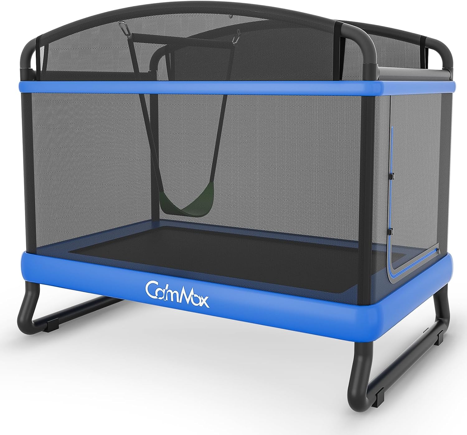 6FT Rectangle Toddler Trampoline with Swing & Horizontal Bar, Enclosure Safety Net, ASTM Approved – Indoor/Outdoor Kids Trampoline