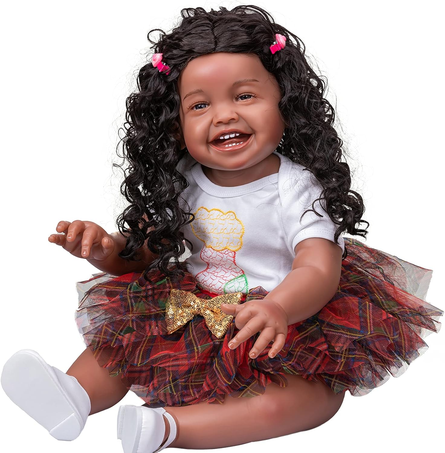 YIHANGG 68CM Reborn Toddler Doll Princess Girl 27inches Huge Baby Doll In Black Skin Indian African American Doll Child Gift Toy