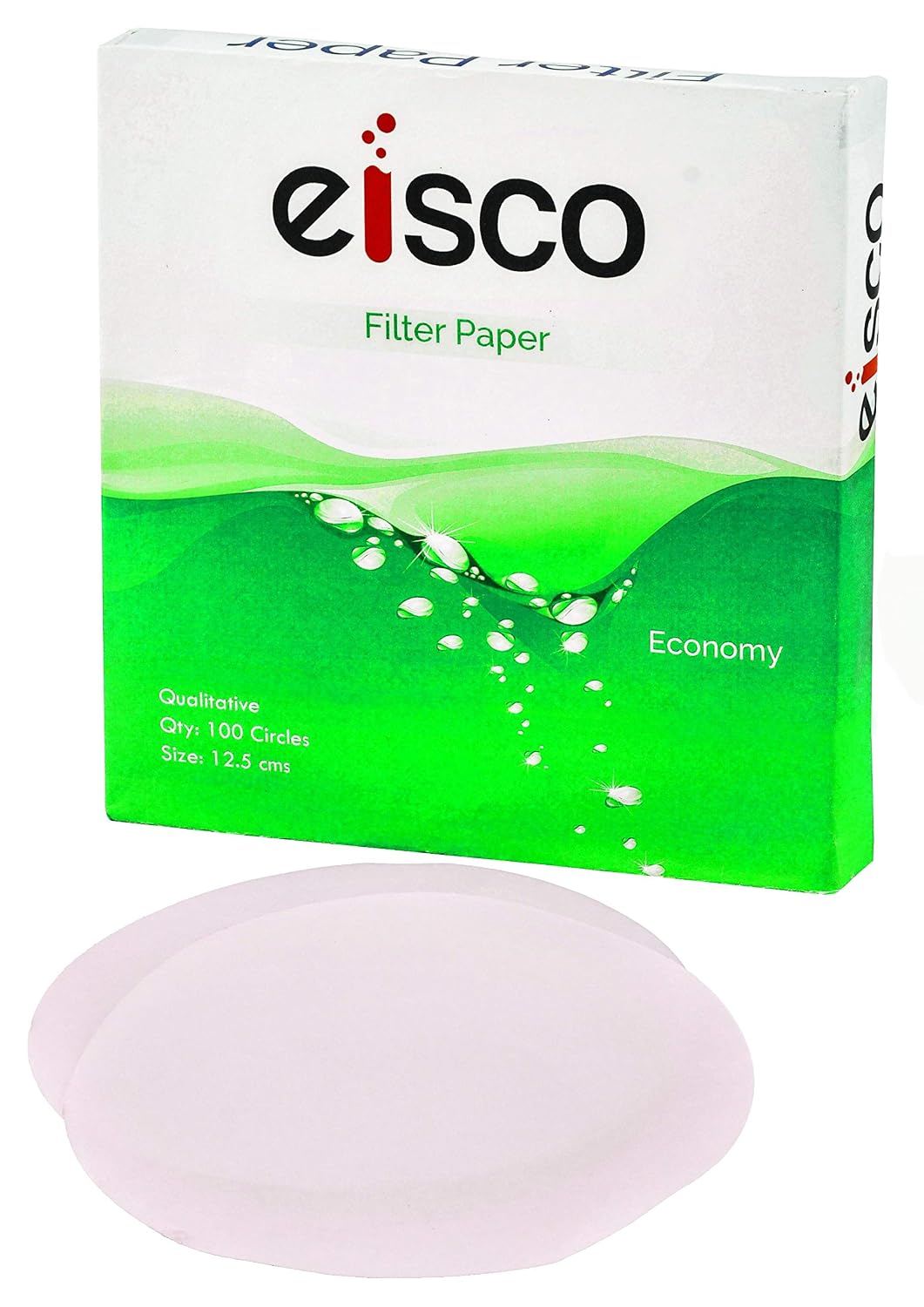 Eisco Economy Filter Papers, Qualitative, 8-10 Micron, 12.5cm, 100 Pack