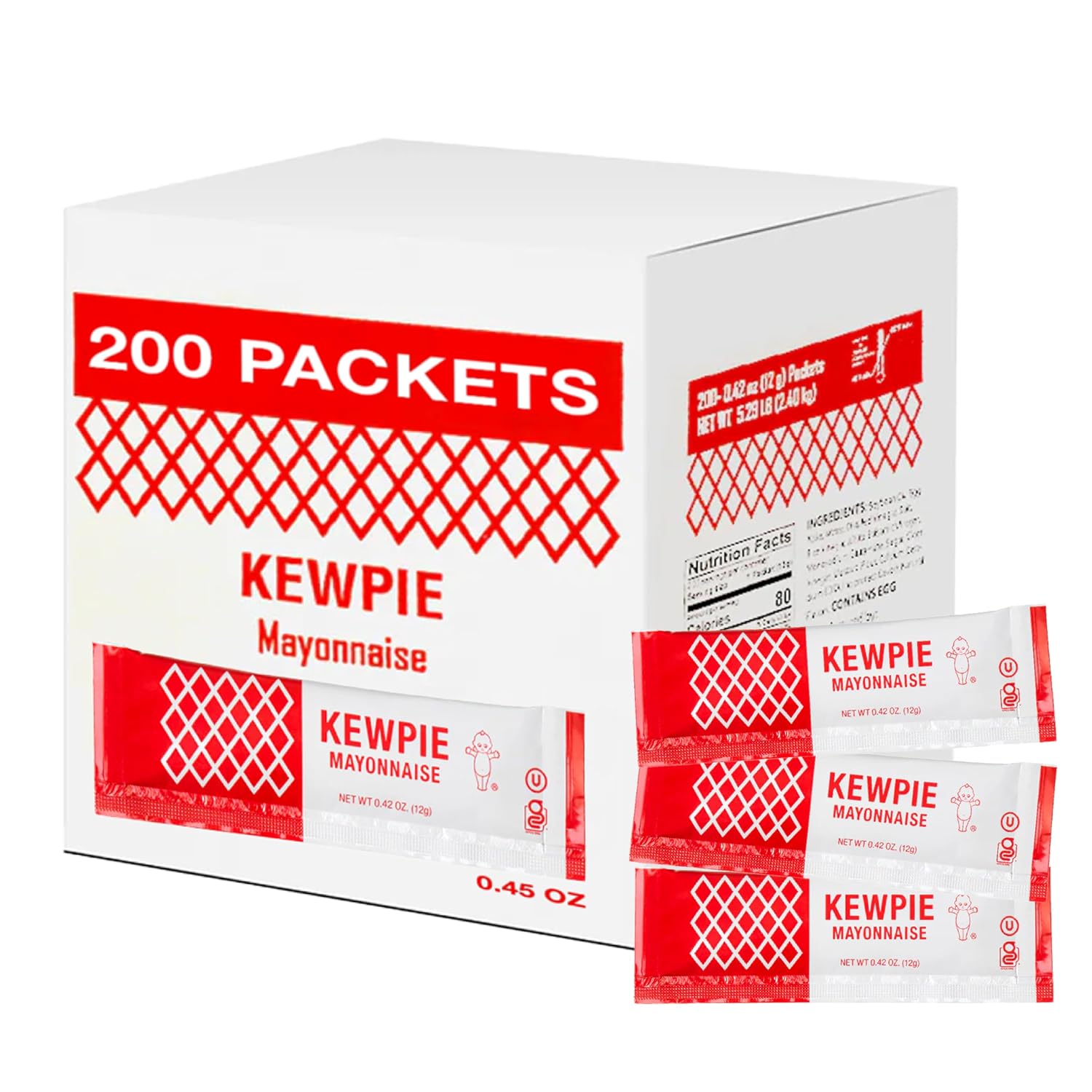 Kewpie Mayonnaise Packets, Japanese-Style Umami, Single Serve | Single-serve Japanese-style mayonnaise packets, cage-free eggs, gluten free, kosher, ideal for lunches and catering