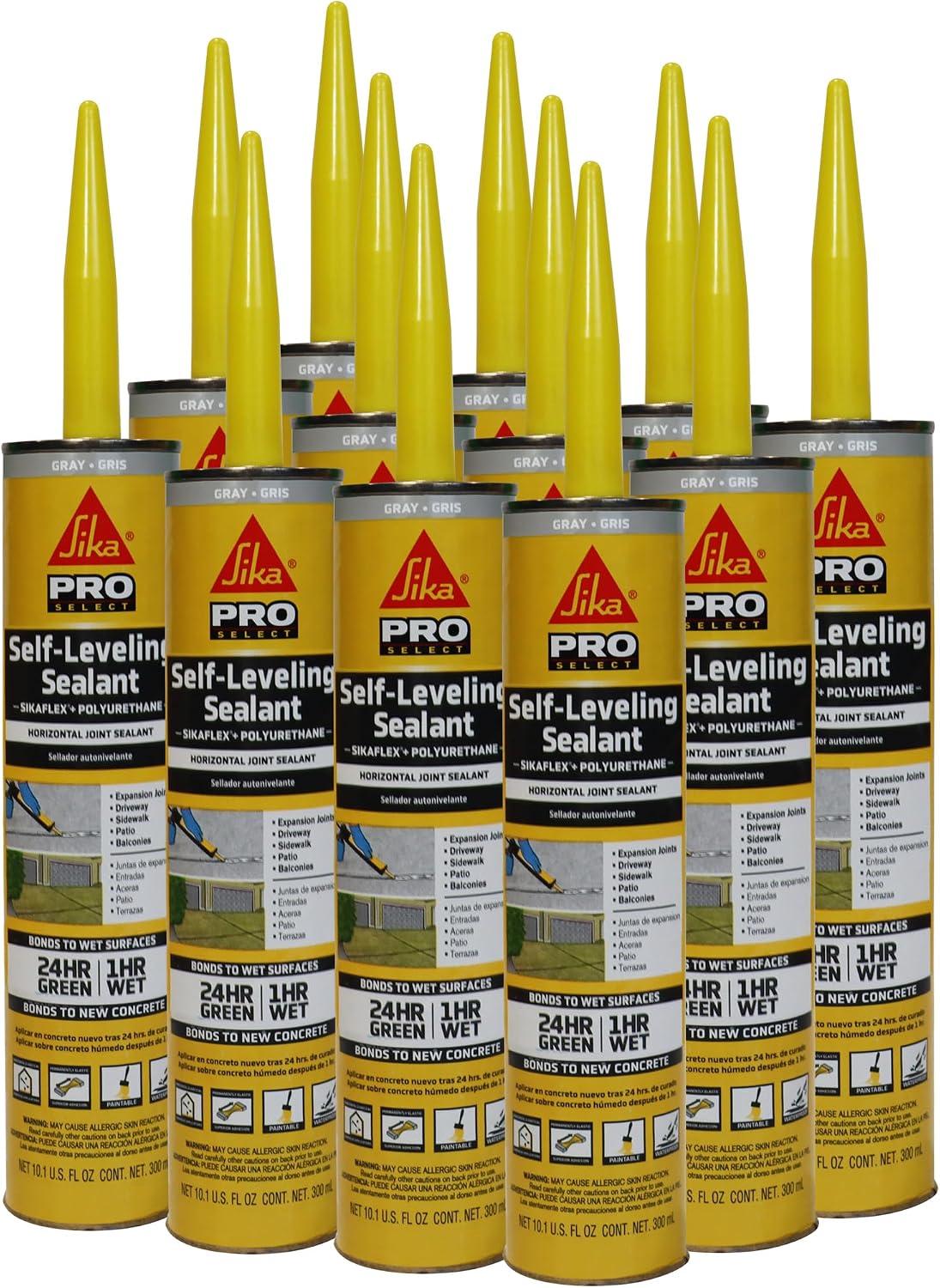 SIKA Sikaflex Self-Leveling Concrete Sealant, Gray, 10.1 oz, 12-Pack