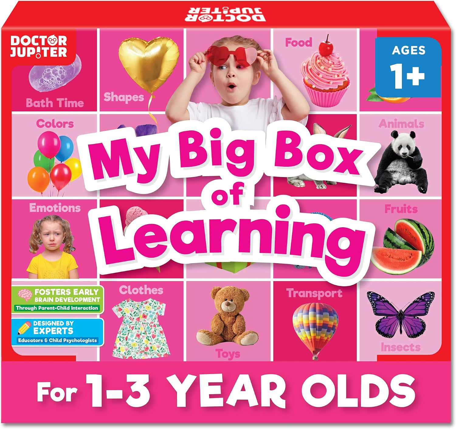 Doctor Jupiter My Big Box of Learning | Toys for Toddlers Ages 1-2-3 | Toddler Learning & Educational Activities for 1+ Year Old Girls | Gift Ideas for Birthdays