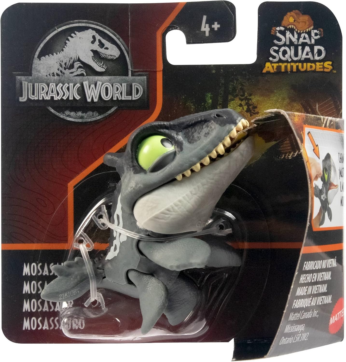 Jurassic World Snap Squad Attitudes Mosasaurus Dinosaur Figure
