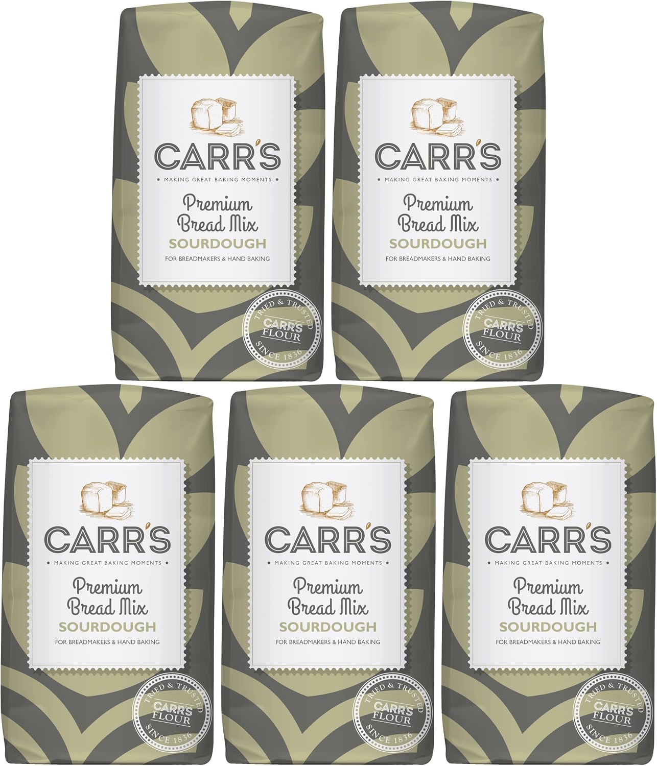 Carr's Premium Sourdough Bread Mix 500g - Pack of 5 | Artisan Bread Mix for Easy & Fresh Homemade Sourdough