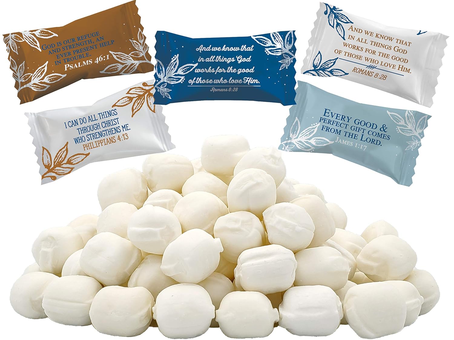 The Dreidel Company Bible Verses Buttermints, Mint Candies, After Dinner Mints, Butter Mint Candy, Fat-Free, Individually Wrapped (110 Pieces)