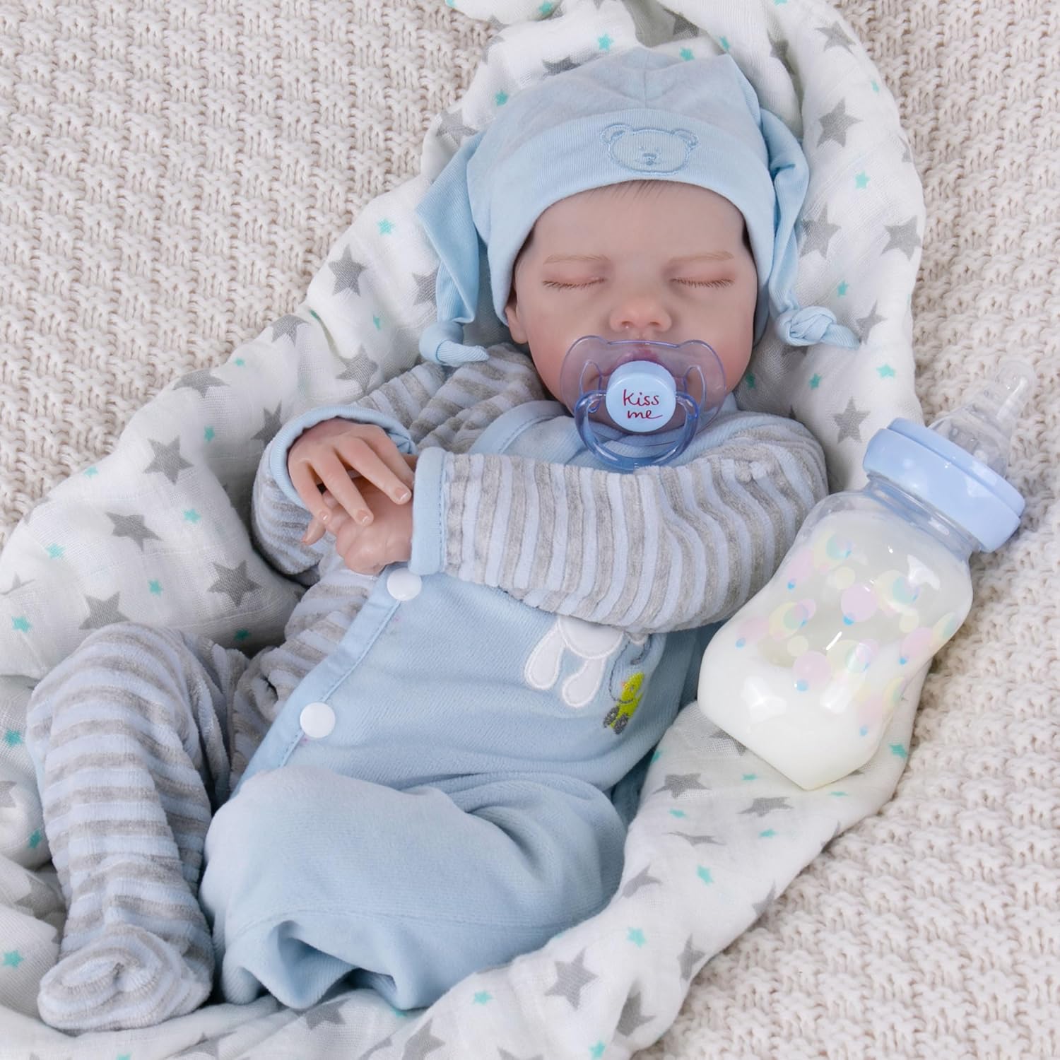 Milidool Lifelike Reborn Baby Dolls Boy - 17-Inch Baby Soft Body Realistic-Newborn Baby Dolls Real Life Baby Dolls with Toy Accessories for Kids Age 3 4 5 6 7 +