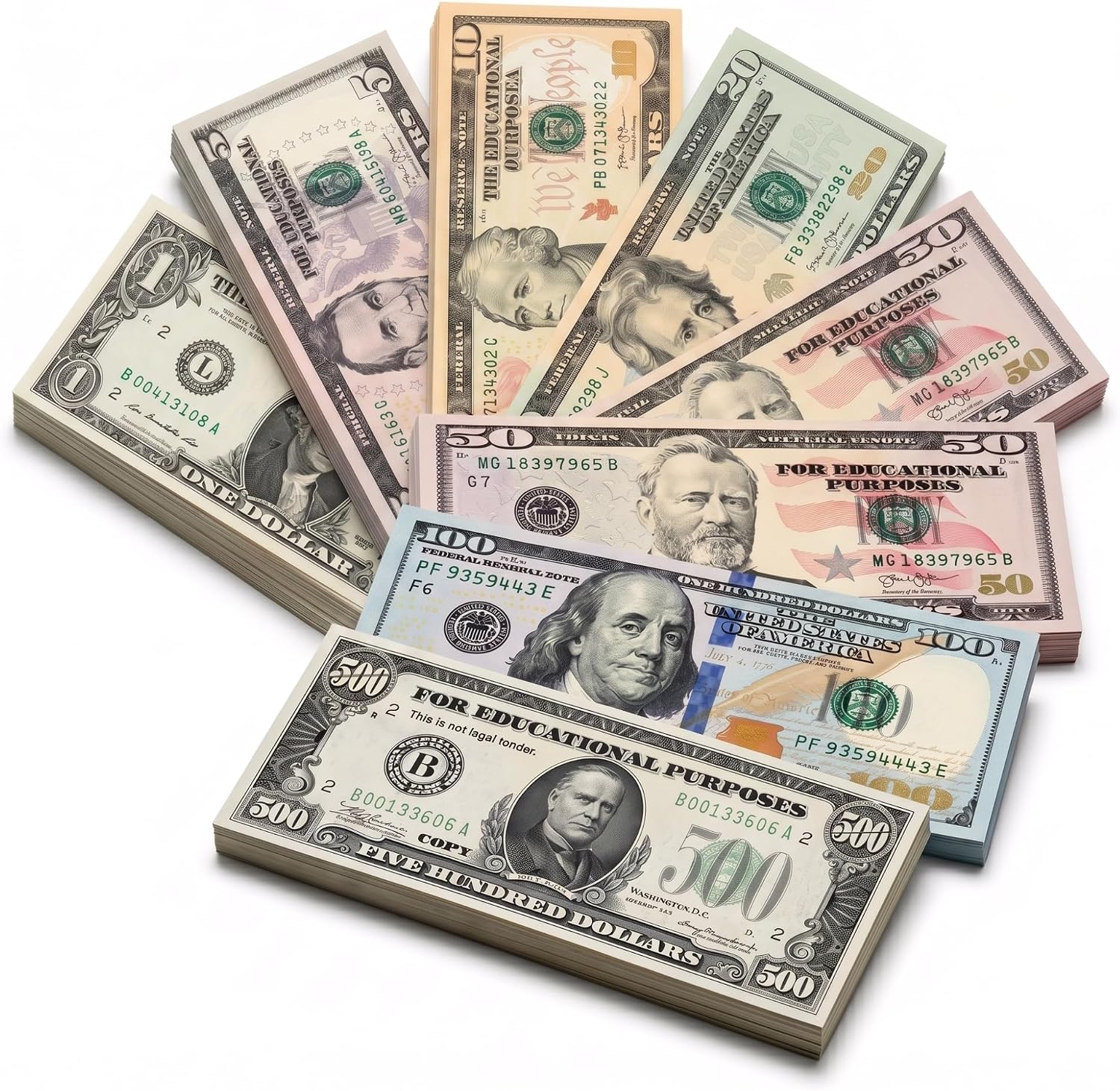 75% Size Legal Prop Money Set - 280Pcs, $27,440 Total Face Value, Mini Size, Compatible with Federal Law, High-Res Print, Thick Paper,for Money Math, Classroom Rewards, Kids &Teachers Board Games